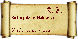 Kolompár Huberta névjegykártya